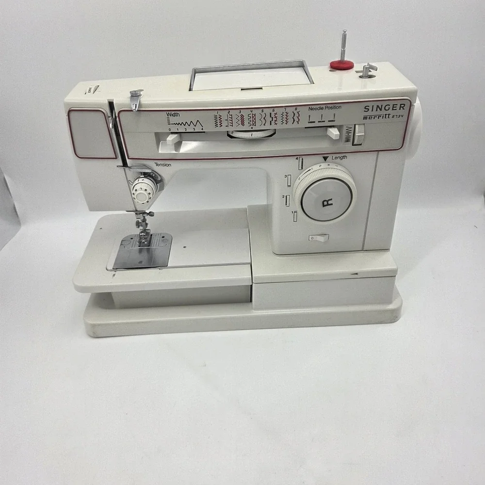 Singer Merritt Model 8734 Sewing Machine 8 Settings Tested No Foot Pedal Power